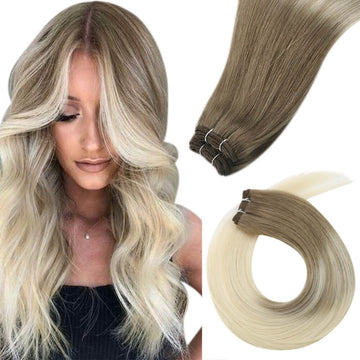 Virgin Sew In Weft Human Hair Balayage Color #8/60 - FShine Shop
